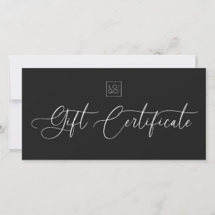 Modern Chic Script Business Logo Gift Certificate