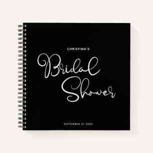 Modern Chic Script Cute Bridal Shower Guest Notebook