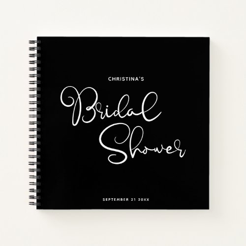 Modern Chic Script Cute Bridal Shower Guest Notebook