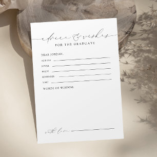 Modern Chic Script Graduate advice & wishes Card