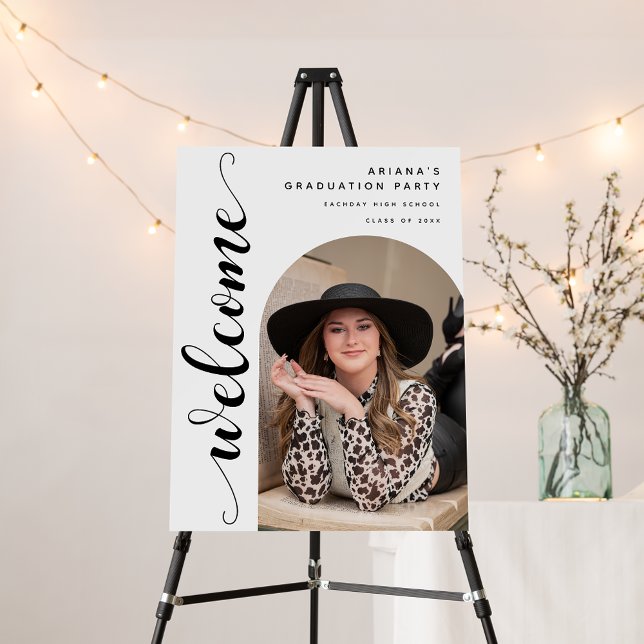 Modern Chic Script Graduation Party Welcome Foam Board (Creator Uploaded)
