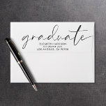 Modern Chic Script Graduation Return Address Envelope<br><div class="desc">Modern return address envelopes for your graduation announcements,  party invitations and thank you cards featuring "graduate" in a thin chic script and the graduate's name and address in simple typography.</div>