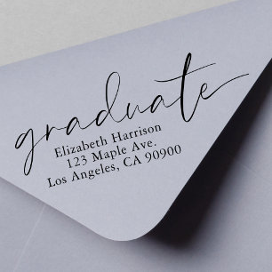 Modern Chic Script Graduation Return Address Self-inking Stamp