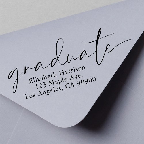 Modern Chic Script Graduation Return Address Self_inking Stamp
