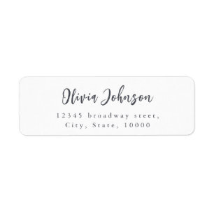 Modern Chic Script Minimalist Return Address Label