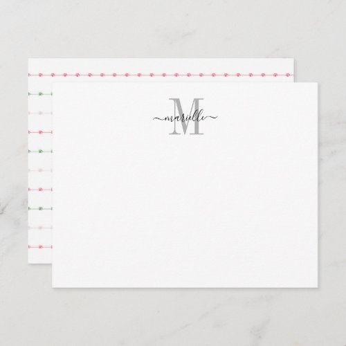 Modern Chic Script Monogram  Note Card