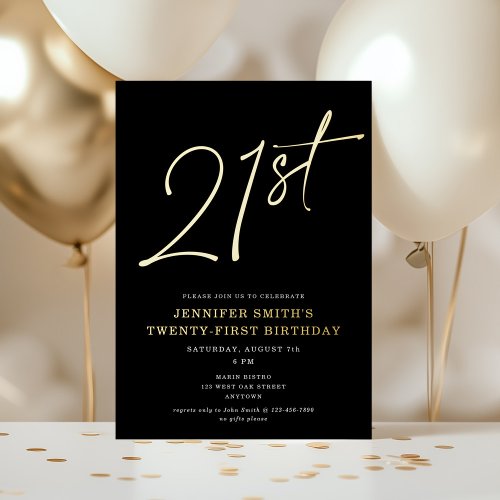 Modern Chic Script Twenty-One 21st Birthday Party