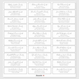 Modern Chic Script Wedding Guest Names Address Sticker | Zazzle