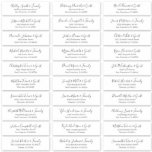 Modern Chic Script Wedding Guest Names Address Sticker