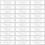 Modern Chic Script Wedding Guest Names Address Sticker Modern Chic Script Wedding Guest Names Address Sticker