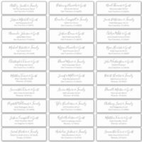 Modern Chic Script Wedding Guest Names Address Sticker