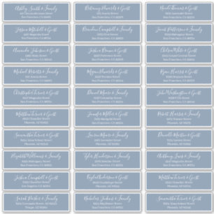 Modern Chic Script Wedding Guest Names Address Sticker