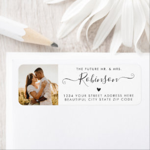 Modern Chic Script Wedding Return Address Label