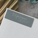 Modern Chic Seafoam Family Return Address Label<br><div class="desc">These modern chic seafoam family return address labels are perfect for a stylish holiday card or any personal mailing. This simple boho design features classic sophisticated calligraphy in minimal muted dusty blue green and white. These labels can be used for Christmas cards, party invitations, a special event or any time...</div>