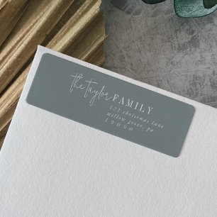 Modern Chic Seafoam Family Return Address Label