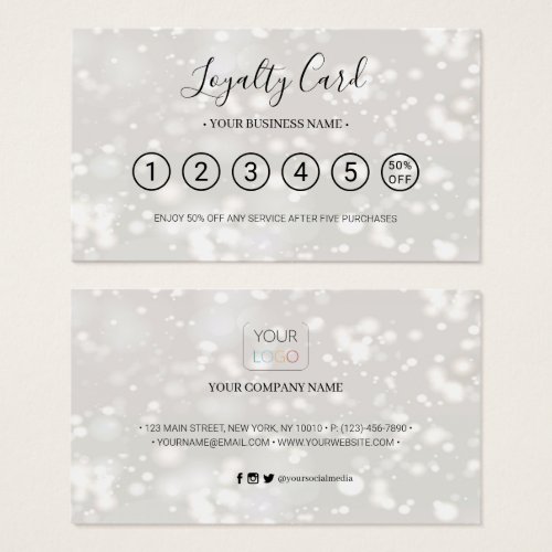 Modern Chic Shiny Loyalty Punch Card