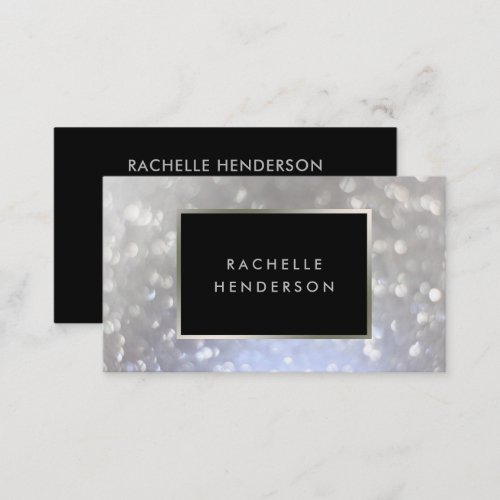 Modern chic silver sparkle fashion  beauty business card