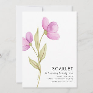 Modern Chic Simple 21st birthday  Invitation