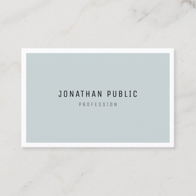 Modern Chic Simple Blue Green Minimalist Template Business Card (Front)