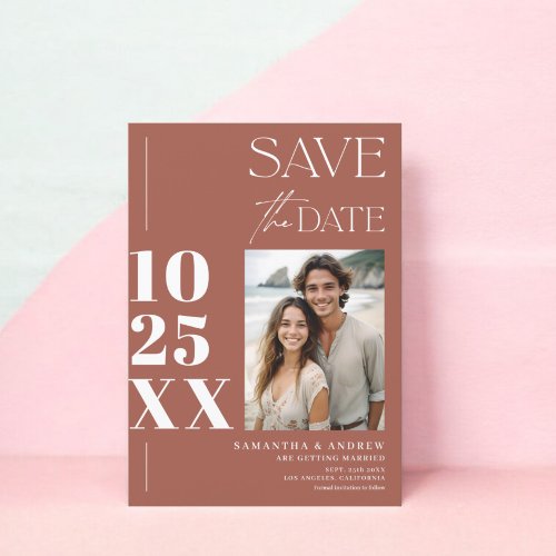 Modern chic simple bold script boho trendy wedding save the date