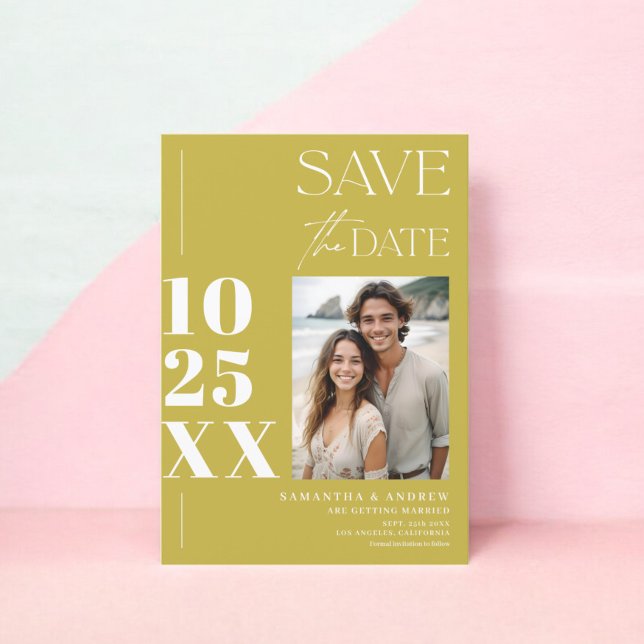 Modern chic simple bold script lime green wedding save the date (Modern chic simple bold script lime green wedding save the date)
