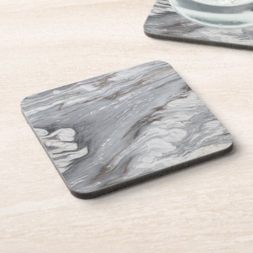 modern chic simple minimalist white gray marble beverage coaster