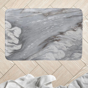 modern chic simple minimalist white grey marble bath mat