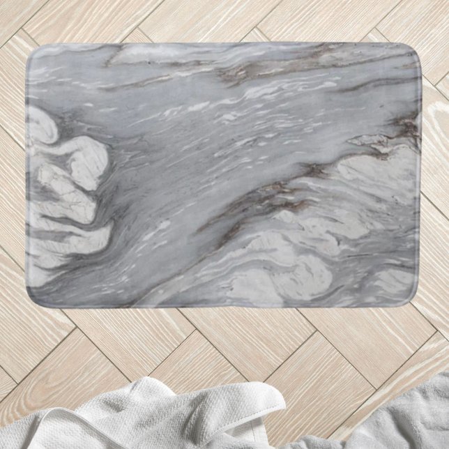 modern chic simple minimalist white grey marble bath mat (modern chic simple minimalist white grey marble bath mat)