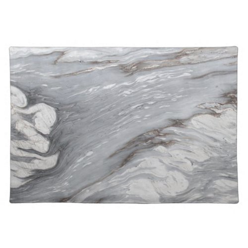 modern chic simple minimalist white grey marble cloth placemat