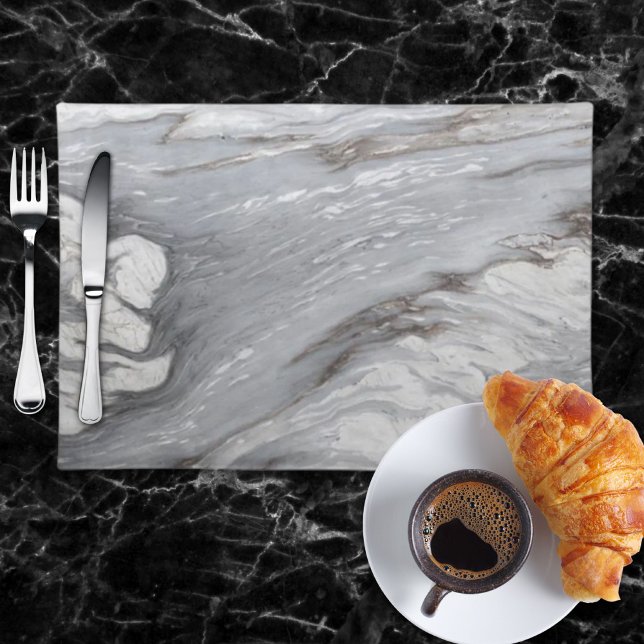 modern chic simple minimalist white grey marble cloth placemat (modern chic simple minimalist white grey marble cloth placemat)