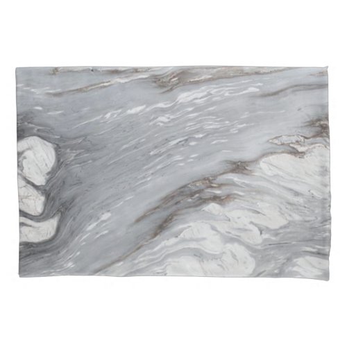 modern chic simple minimalist white grey marble pillow case