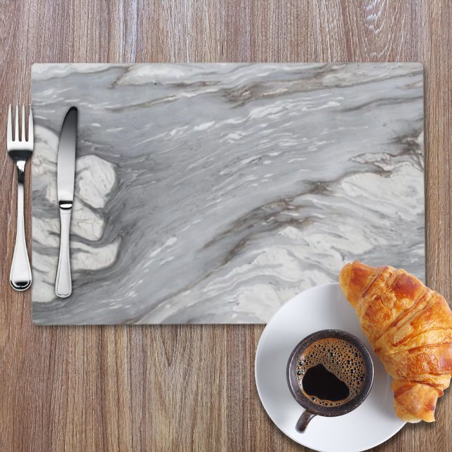modern chic simple minimalist white grey marble placemat (modern chic simple minimalist white grey marble placemat)