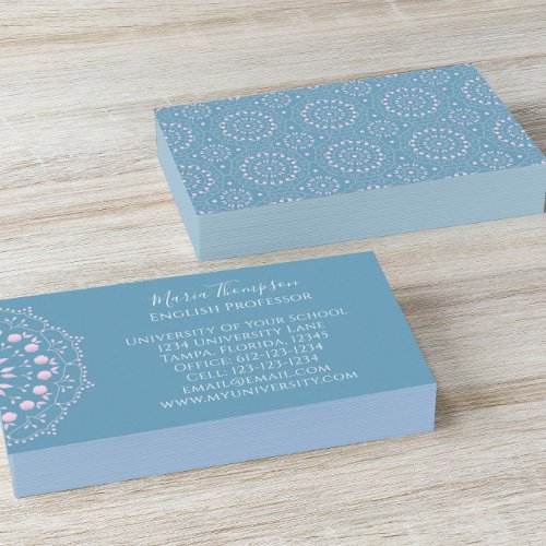 Modern Chic Simple Professional Minimal Blue Business Card