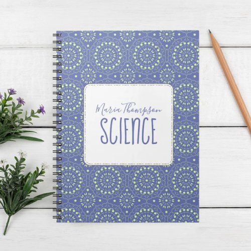 Modern Chic Simple Student Subject Periwinkle Blue Notebook
