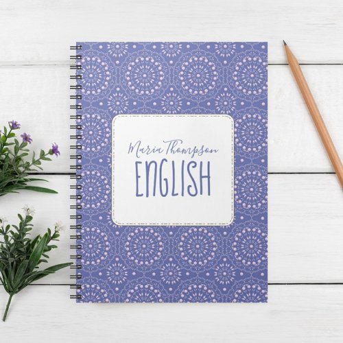 Modern Chic Simple Student Subject Pink Purple Notebook