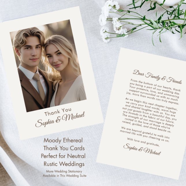 Modern Chic Simple Thank You Card Photo  (Creator Uploaded)