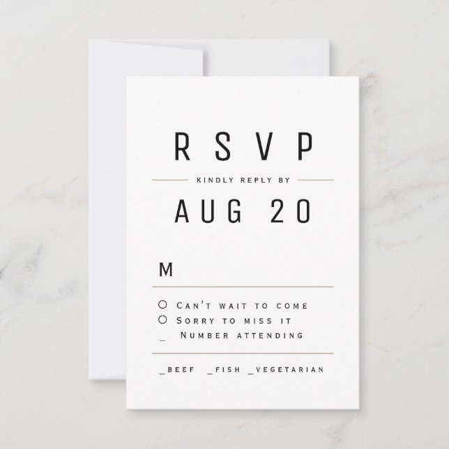 Modern Chic Simple Typography Wedding RSVP (Front)
