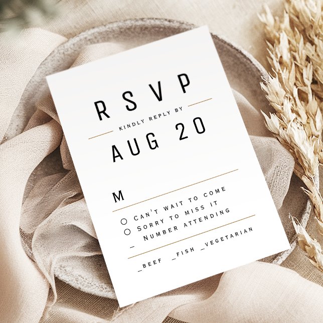 Modern Chic Simple Typography Wedding RSVP Card (Modern Chic Simple Typography Wedding RSVP)