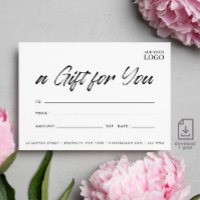 Modern Chic Small Business Gift Certificate