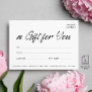 Modern Chic Small Business Gift Certificate Invitation