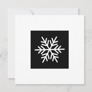 Modern Chic Snowflake On Black White Border Holiday Card