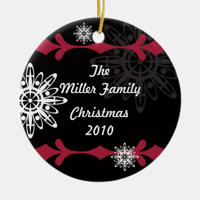 Modern Chic Snowflake Ornament (Front)