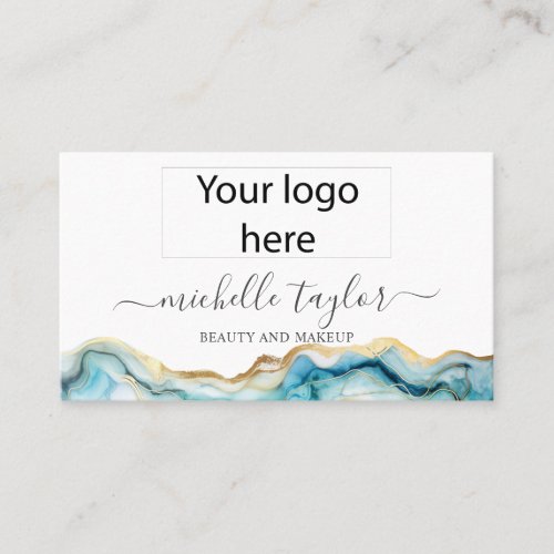 Modern Chic Social Media QR Code Your Logo Here Business Card