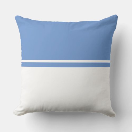 Modern Chic Soft Blue White Fancy Color Block Throw Pillow