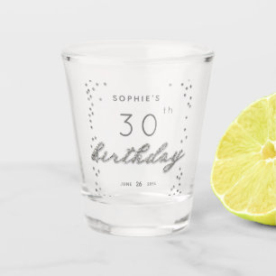 Modern Chic Sparkle Glitter Birthday Year Party Shot Glass