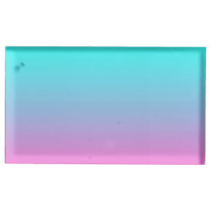 modern chic spring pink turquoise ombre wedding table card holder