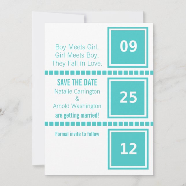 Modern Chic Squares Save the Date Announcement (Front)