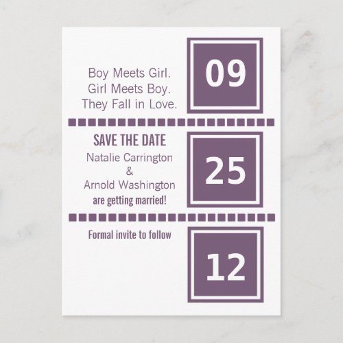 Modern Chic Squares Save the Date Postcard