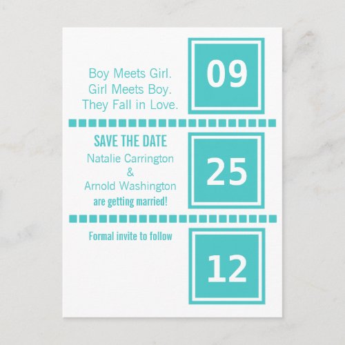 Modern Chic Squares Save the Date Postcard
