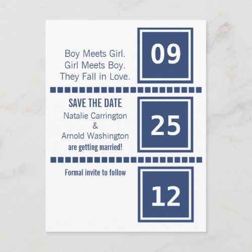 Modern Chic Squares Save the Date Postcard